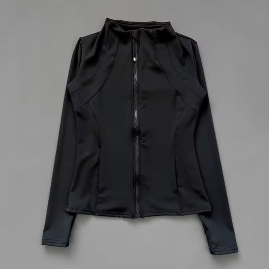Women's Basic Lightweight Slim Fit Zip-up Yoga Gym Sports Jacket